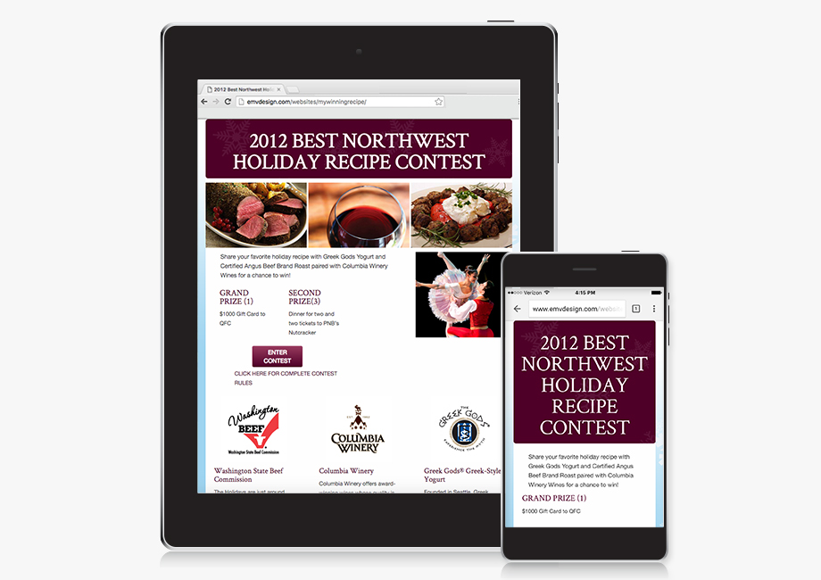 Best NW Recipe Contest Landing Page